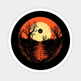 Spooky Halloween - Haunted Forest Shirt - Eerie Art Clothing - "Jack on the Moon" Magnet